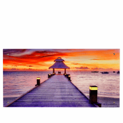 Mendler Glasbild T115, Wandbild Poster Motiv, 50x100cm - Steg
