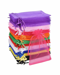 Carehabi 50 Stück Organzasäckchen Organzabeutel Bunt 7x9cm Geschenkbeutel Organza Schmuckbeutel Hochzeit-Säckchen Lavendelsäckchen-Säckchen Hochzeitsbevorzugung Festivalparty Mehrfarbig