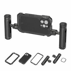 SMALLRIG Phone Video Cage Dual Handheld Kit für iPhone 16 Pro Max, Phone Rig mit kabellosem Quick Release-Seitengriff für Videoaufnahmen/YouTube/Live-Streaming/Vlog – 5005