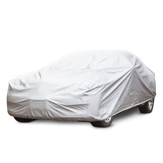 casa pura Autoabdeckung Vollgarage für Winter & Sommer | Silber | passende Größe wählbar (Silber, Größe L: 482x177x119cm)