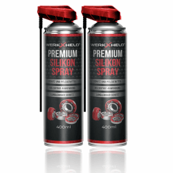 2x WerkXheld Silikonspray Gleitspray : Premium Schmieröl, Kriechöl & Sprühfett - Laufband Öl, Silicone Spray, Silikonfett für Dichtungen, Kunststoff, Gummi, Holz & Metall