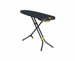 Joseph Joseph Glide Plus 135 x 45 cm großes Bügelbrett mit höhenverstellbarem und hitzebeständigem Dampfbügelbrett, einfache Aufbewahrung, 4-lagiger Baumwollbezug, schwarz/blau