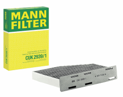 MANN-FILTER CUK 2939/1 Innenraumfilter/Kabinenluftfilter - Pollenfilter mit Aktivkohle - Rechtslenker für Pkw + Transporter