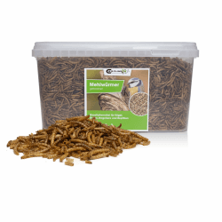 Getrocknete Mehlwürmer 1 kg - Proteinreiche Insekten als Futter für Reptilien, Nager, Igel & Fische, Vogelfutter, Winterfutter