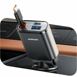【2025 Ultra-kompakte】Einziehbares Zigarettenanzünder USB C,【3-IN-1】JOYROOM 57W 12V/24V USB Adapter Auto Zubehör, Geschenk für Vater & Mutter, Auto Ladegerät Schnellladegerät für iPhone 16/Samsung S25
