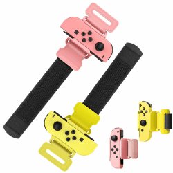 Auarte Armbänder für Just Dance 2025 2024 2023 2022 für Zumba Burn It Up, Verstellbarer Armbänder für Nintendo Switch/Switch OLED Dance, 2 Stück Armband für Erwachsene Kinder (Rosa & Gelb)