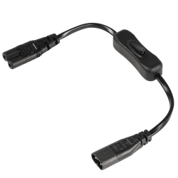 CERRXIAN 1 Fuß IEC 320 C7 zu C8 Stromkabel mit Schalter Black