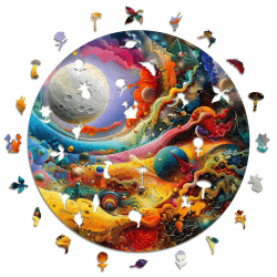 Powerful Moon, Fantasy, 100 % nachhaltiges Holzpuzzle, Geschenke für Kinder und Erwachsene, Größe L, 600 Teile
