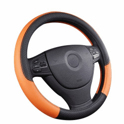 Pahajim Lenkradbezug Leder 37-38cm Lenkradhülle Universal Anti Rutsch Lenkradschoner Atmungsaktiver Lenkradschutz Geeignet für Auto/Jeep/SUV