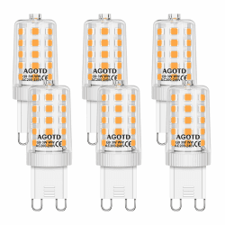 G9 LED Lampe warmweiß 3000K, LED Leuchtmittel 3W entspricht 30W 40W Halogenlampe, Enegiesparende G9 Glühbirne kein Flackern, nicht dimmbar, 6er Set