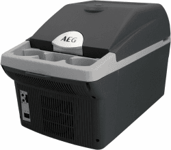 AEG Automotive Board-Bar BK 16 Thermoelektrische Kühl- und Warmhaltebox 16 Liter, 12 Volt für Auto und Steckdose, anschnallbar im PKW