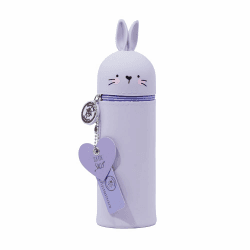 Lulubug Silikon Federmäppchen - Hase | Federtasche aus weichem Silikon für Stifte | Federmappe und Stiftehalter | Mäppchen Tiere, Schlampermäppchen