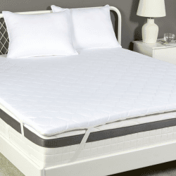 Amazon Basics Matratzentopper Komfortschaum 140W x 200L x 6H cm, Topper mit Waschbarem Bezug, weiß