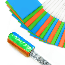 100 Pack Markierungsfahnen für Rasen, 38 x 10 x 13 cm, Packung 100, Orange,Grün,Blaue Landschaftsfahnen, Bewässerungsflaggen, Rasenfahnen, Yard Marker, Geeignet für Distanzmessrad.