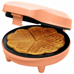 Bestron Waffeleisen für klassische Herzwaffeln, Herzwaffeleisen mit Antihaftberschichtung & Backampel, Waffelmaker aus der Sweet Dreams Kollektion, 700 Watt, Farbe: Orange