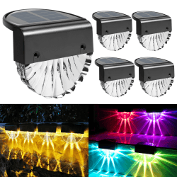 Solarlampen für Außen , Wasserdichte Solarleuchten Garten Deko, Gartendeko 4 Stück Led Solar Gartenleuchten für Terrasse und Stufen, Solarleuchte mit 2 Modi-Warmweiß/Farbwechselnde