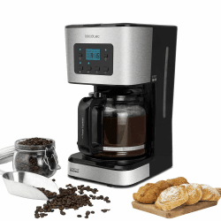 Cecotec Filterkaffeemaschine Coffee 66 Smart. 950 W, 1,5L, Hitzebeständige Kanne Permanentfilter, Timer Autoclean Exteme Aroma LCD Display Wärmplatte Abschaltautomatik Dosierer Schwarz Edelstahl