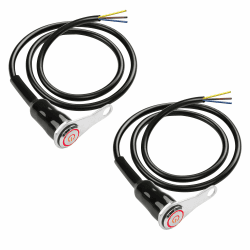 MEIRIYFA LED Motorrad Schalter, 12V Universal Motorrad Lenker Schalter LED Ersatz Modifikation Bracket Control Druckknopf - 2Pack, Rot licht