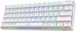 Redragon K630 Dragonborn 60% kabelgebundene RGB-Gaming-Tastatur, 61 Tasten kompakte mechanische Tastatur mit taktilem blauem Schalter, Pro Driver Support, weiß