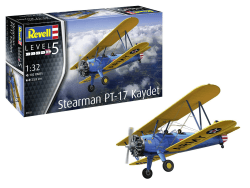 Revell 03837 Stearman PT-17 Kaydet Model Kit 1:32 Scale Fahrzeug originalgetreuer Modellbausatz für Experten, unlackiert