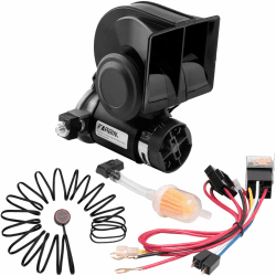 FARBIN Air Horn Kit 12V 150db lautes Horn für Auto/LKW, mit Kabelbaum und Druckknopf Schalter (12V, Schwarzes Luft Horn mit Knopf)