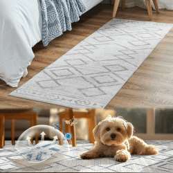 TOPICK Fußmatte Waschbar Fussmatte Innen Modern Geometrischer Teppich Dünner Antibakterieller Faltbar rutschfest Türmatte Weich für Haustür Eingangs Küche Patio Flur Schlafzimmer 60x90cm Grau