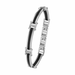 s.Oliver Armband Edelstahl Herren Armschmuck, 18,5+1,5+1,5 cm, Bicolor, Kommt in Schmuck Geschenk Box, 2035798