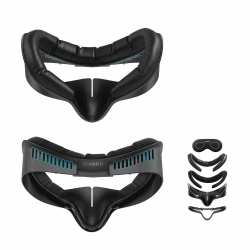 AMVR Kompatibel mit Meta Quest 3S Facial Interface Face Pad Cover Zubehör, Comfort PU Cushion und atmungsaktives Ice Silk Cotton Face Pad, Nicht Fit Quest 3 (Standardausführung)