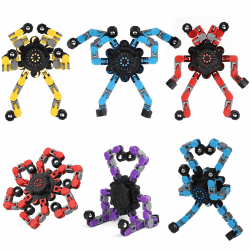 6Pack Deformation Roboter Fidget Spinner Spielzeug für Kinder Erwachsene, DIY Transformator Mechanische Kette Fingertip Spielzeug Novely Gyro Geschenke für Klassenzimmer Ostern Geburtstagsfeier