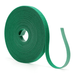KINGLAKE 10m Pflanzenbinder Klett,12mm Pflanzenband klettband pflanzen, Pflanzen binder mit klettverschluss Garten,Pflanzen Band Verstellbar Befestigung Kabelbinder für Pflanzen Baum- grün