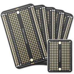 ElectroCookie PCB Prototype vorstand solderable brotschneidebrett für arduino und DIY elektronische projekte, vergoldet (5 Pack + 1 mini-Brett, Mattschwarz)