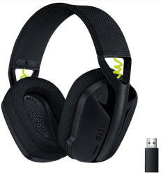 Logitech G435 LIGHTSPEED & Bluetooth Wireless Gaming Headset, Ultra Lightweight 165g over-ear headphones, built-in mics, 18h battery, compatible with Dolby Atmos, PC, PS4, PS5, Nintendo Switch - Black