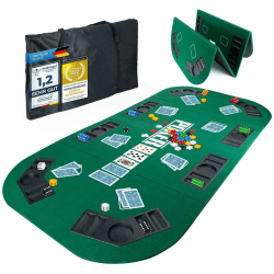 🃏 XXL Pokertisch-Auflage 160 x 80 cm Faltbare Pokermatte mit Filz
