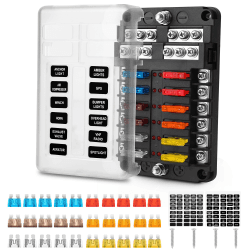 MICTUNING 12V Sicherungsverteiler 12 Fach Sicherungskasten 🚗