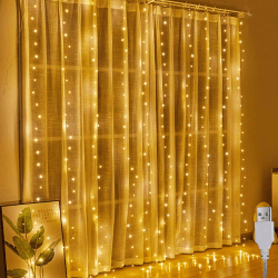 🌟 A.bigwhale Lichtervorhang 2x2m - 200 LED USB Warmweiß 🌟