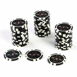 🃏🎰 50 Poker-Chips Laser-Chips Metallkern 12g Poker Texas Hold'em Black Jack Roulette reflektierend Tokens Jetons Casino