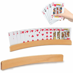 🃏 Angebot: MQWDGJ Kartenhalter Kinder, 2 Stück Spielkartenhalter Holz