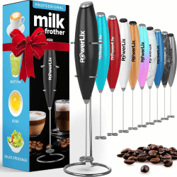 🥛🌟 PowerLix Milchaufschäumer Stab - Batteriebetriebener Milk Frother 🌟🥛