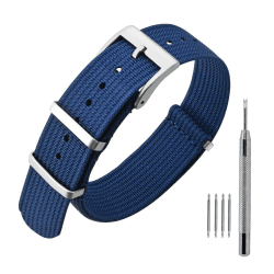 ANNEFIT Nylon Uhrenarmbänder 16mm 18mm 20mm 22mm mit Edelstahl Metall Schließe