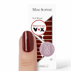 Original Miss Sophie Nagelfolien Burgundy I 24 ultra-dünne Nagellack-Streifen einfarbig 💅