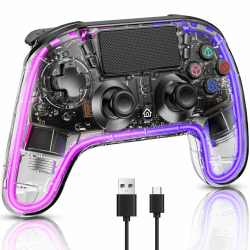 🎮 BRHE Controller Für PS4 Mit LED-Atemlicht - Weiß 🌈