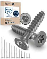🔩 Edelstahlschrauben Torx Holzschrauben 4x30 Edelstahl V2A rostfrei 100 Stück