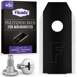 🌿 Filzada® 45x Mähroboter Messer Carbon inkl. Schrauben - Ersatzmesser für Rasenmäher 🌱