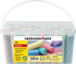 🎨 Eberhard Faber 526550 - Straßenkreide 50er Eimer, 8 leuchtenden Farben 🌈