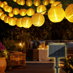 Bowfar Solar Lichterkette Lampions Außen - 10M 50 LED Laternen 🌟