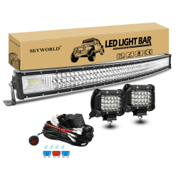 Gebogen LED Zusatzscheinwerfer Bar, SKYWORLD 107cm 540W Offroad Beleuchtung LED Arbeitsscheinwerfer 🚗💡