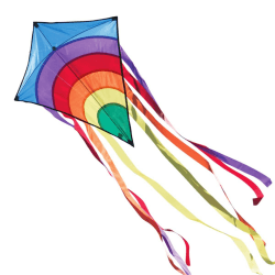 🌈🪁 CIM Kinder-Drachen Rainbow Eddy - Einleiner-Flugdrachen für Kinder ab 3 Jahren