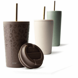 MAMEIDO Thermobecher mit Strohhalm 470ml & 700ml - Trinkbecher aus Edelstahl