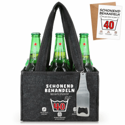 🎁 Männerhandtasche Bier mit Flaschenöffner und Grußkarten - Lustige Geschenke für Geburtstag