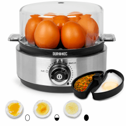 🥚🍳 Duronic EB40 BK Eierkocher | 7 Eier, 400W | Überhitzungsschutz & Timer